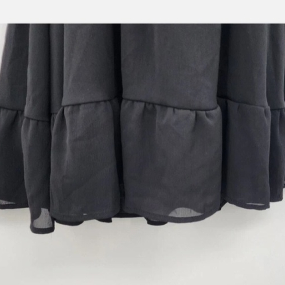 EXLURA Black Long Sleeve Tie Back Dress - Picture 5 of 6